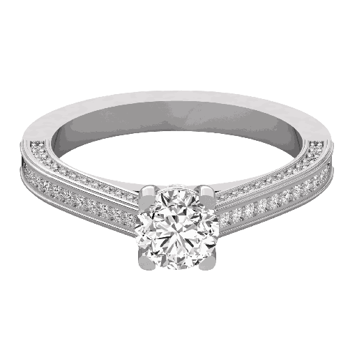 Round Diamond Prong Set Solitaire Wedding Band 