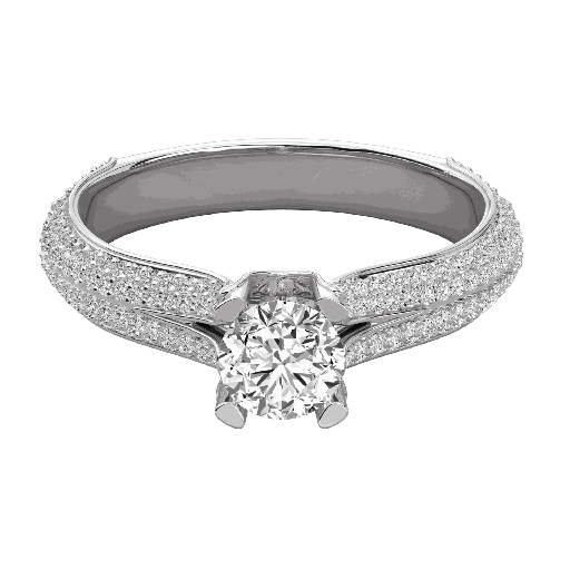 Round Diamond U Shape Colet Wedding Band 