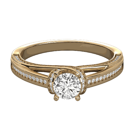  Round Diamond Cross Shank Solitaire Wedding Band 