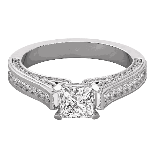 Princess Cut Diamond Prong Set Solitaire Ring 
