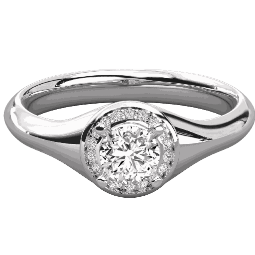  Round Diamond Halo Engagement Ring 