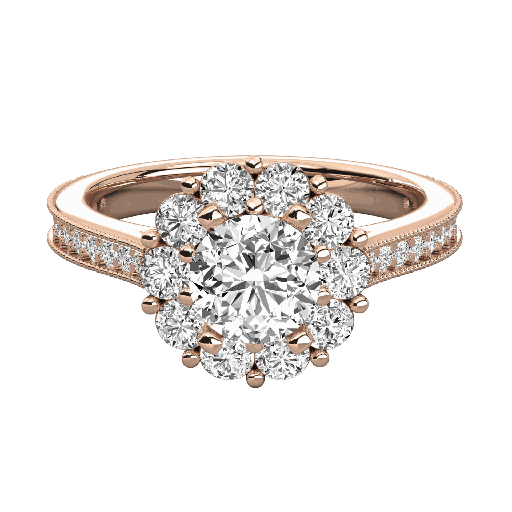  Round Diamond Halo Engagement Ring 