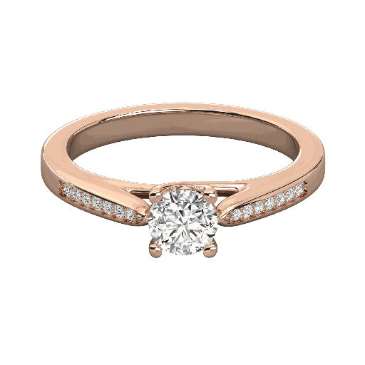 Round Cut Diamond Prong Set Engagement Ring for Her