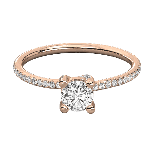  Round Diamond Micro Prong Set Solitaire Ring 