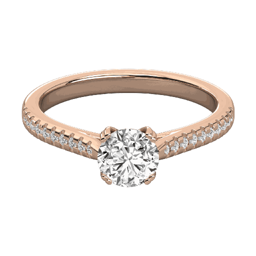 Round Diamond Micro Prong Set Ring for Her