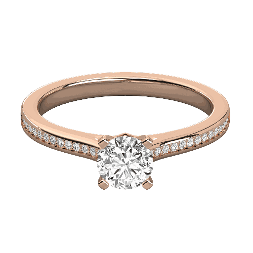  Round Cut Diamond Prong Set Engagement Ring for Her