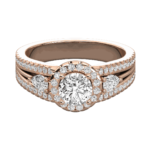  Round Diamond Cluster Engagement Ring For Her