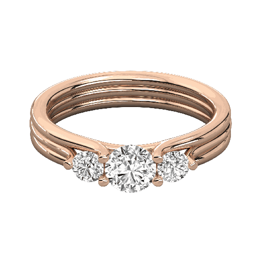  Round Shaped Diamond 3 Stone Wedding For Her