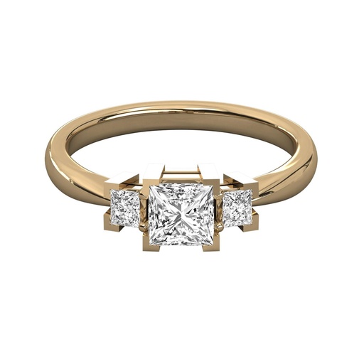  Princess Cut Diamond 3 Stone Wedding Band 