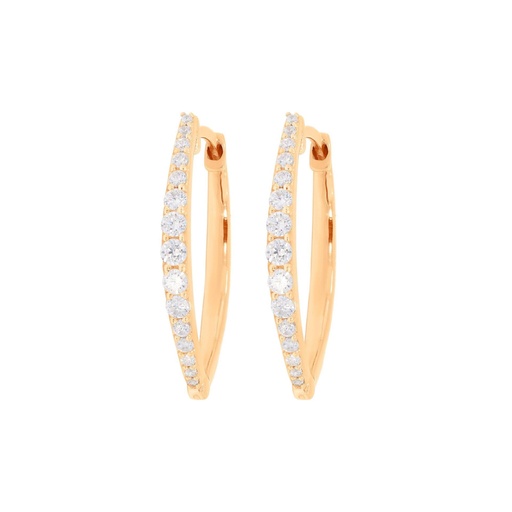  Round Diamond Hinged Huggie Hoop Earring