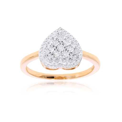  Round Diamond & Illusion Set Heart Shape Engagement Ring 