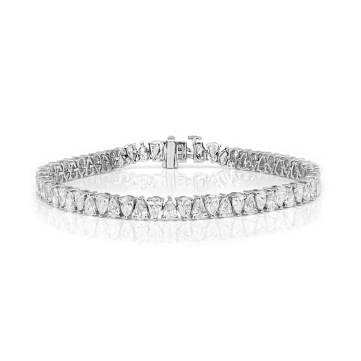  Pear Cut Diamond Sterling Silver Tennis Bracelet For Women