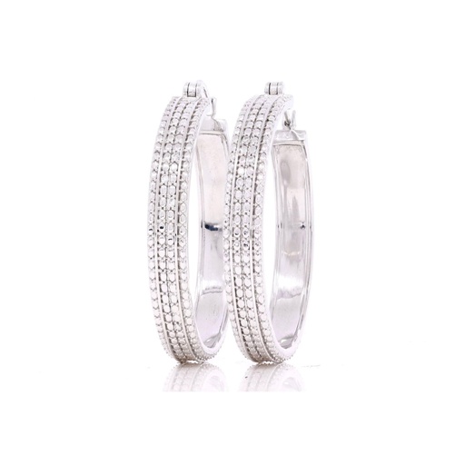 Round Diamond Hinged Huggie Hoop Earring For Her