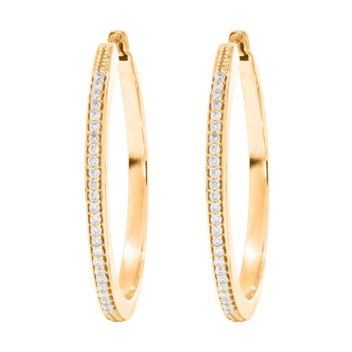  Round Diamond Large Hinged Huggie Hoop Earring For Her