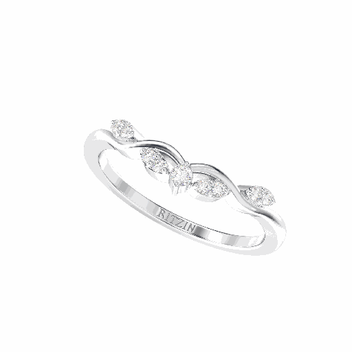 Round Diamond Fancy Band Engagement Ring for Her