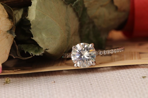 Round Diamond Fancy Engagement Ring for Her