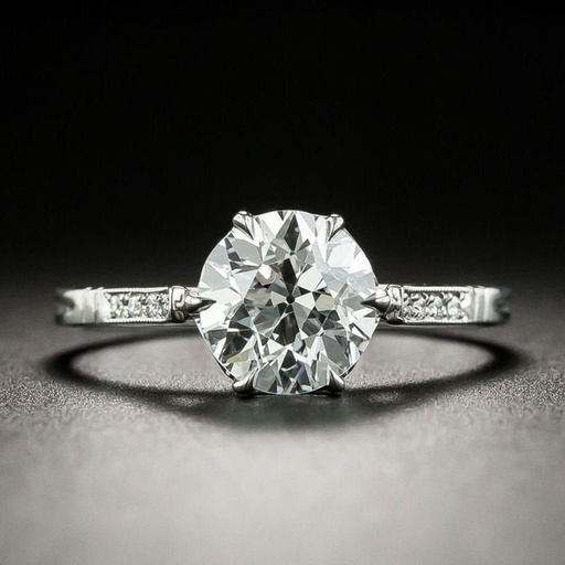  Round Old European Cut  Ring  /Art Deco Ring/OEC Cut Ring/ Mid- Century Ring/ Anniversary Gifts For Her