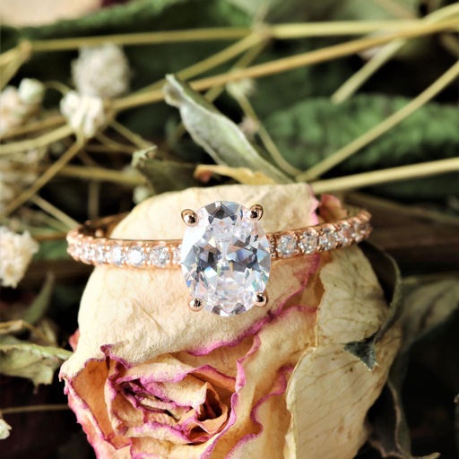 Oval Diamond Fancy Engagement Ring for Her