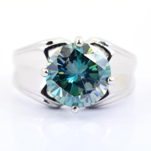  Blue Diamond Ring for Men -Men's Ring 925 Silver -Solitaire Heavy Setting Ring -Elegant Blue Diamond Ring -Gift For Him