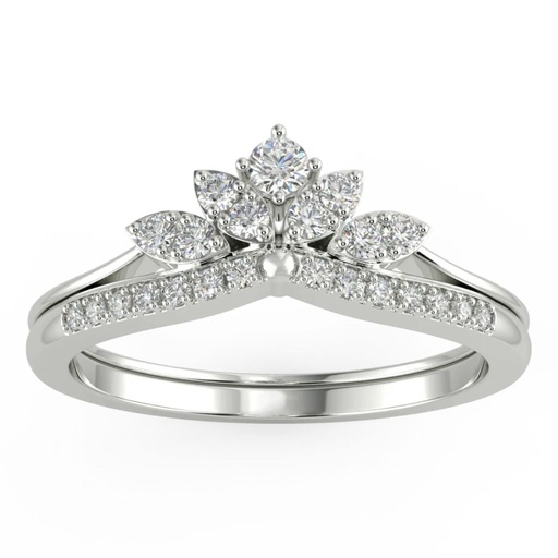  Curved Round Cut Moissanite Ring