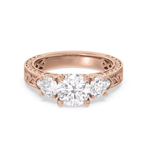  Round Cut Moissanite Art Deco Ring 