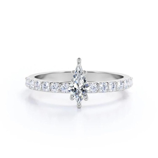  Kite Shape Moissanite Engagement Ring 