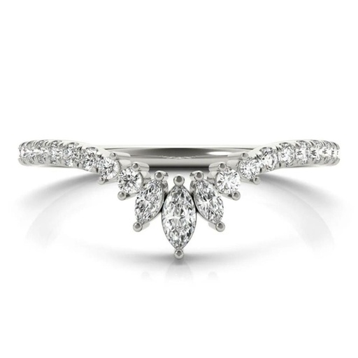  Round Moissanite Wedding Ring 