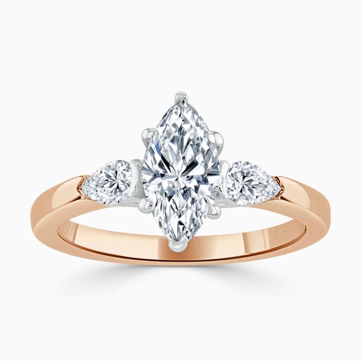 Marquise Cut Three Stone Engagement Ring For Women