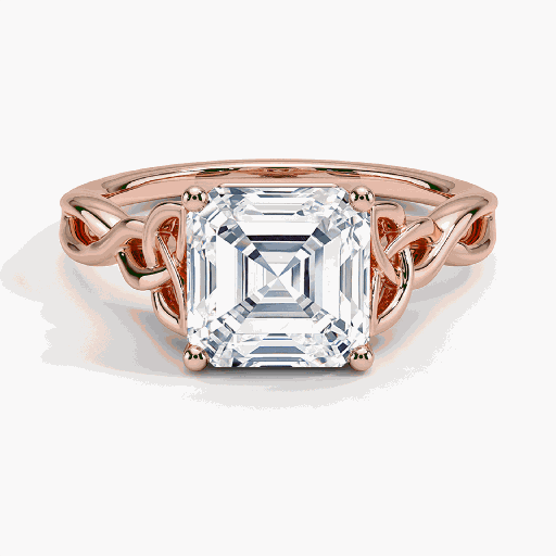  Asscher Cut Twisted Engagement Ring For Women