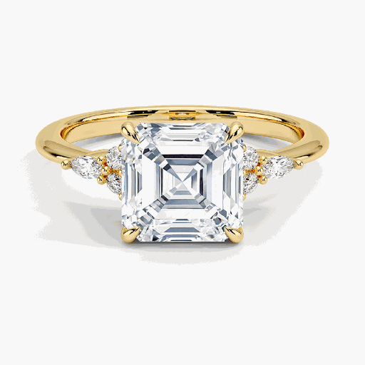  Asscher Cut 7 Stone Engagement Ring For Women