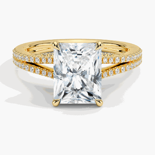 Radiant Cut Split Shank Engagement Ring 
