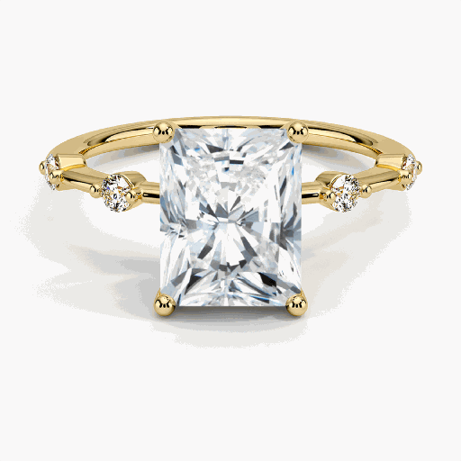  Radiant Shaped 5 Stone Engagement Ring For Women