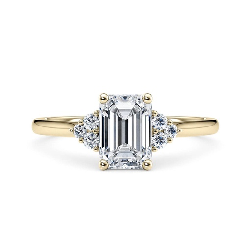 Emerald Cut Cluster Engagement Ring For Women