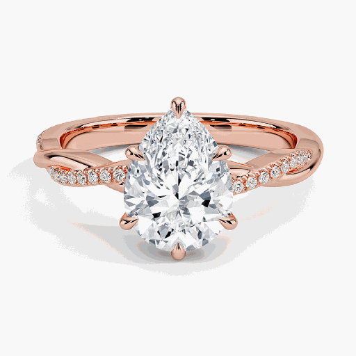  Pear Cut Twisted Engagement Ring For Women