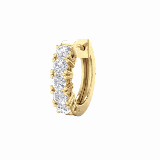  Round Shaped 5 Stone Hoop Earring for Women