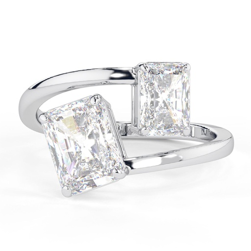 Radiant Cut Two Stone Lab Grown Diamond Wedding Ring IGI CERTIFIED