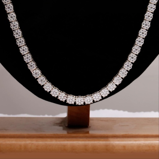 Round cut diamond tennis chain minimalist necklace bridal gift For Men