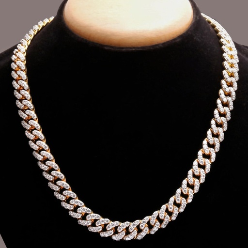 Round Cut Diamond Miami Cuban Chain Necklace For Men