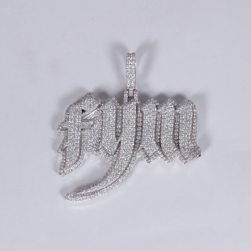  white gold hip hop alphabetic diamond pendant with vvs clarity diamonds