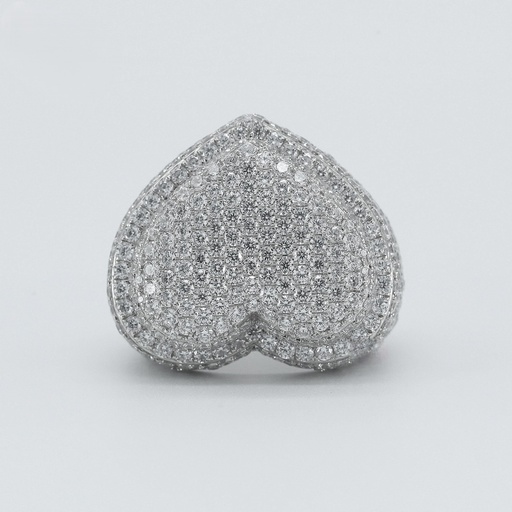 Stylish 14 kt White Gold lab created Diamond Hip Hop Ring adding a stylish touch to any outfit with enhanced vvs clarity