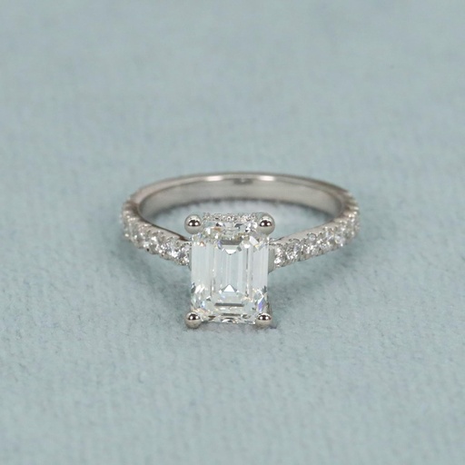 Amazingly formed 14 KT Emerald Cut Solitaire Diamond Ring For Engagement with VVS clarity