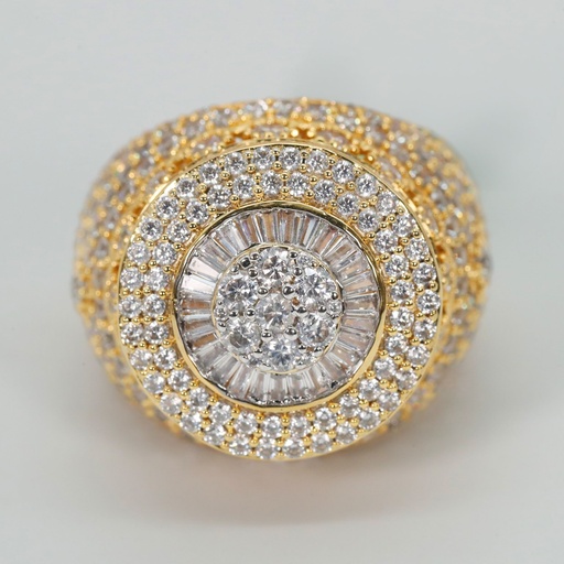 Elegant 14K yellow gold ring, adorned with lab-grown diamonds of VVS clarity, crafted for women, radiating timeless sophistication