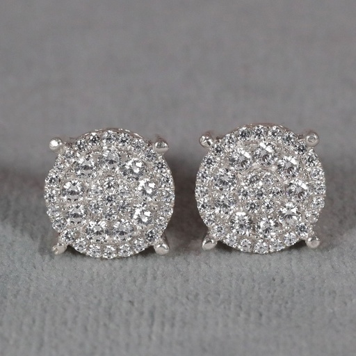 Rich 14 kt Gold round Brilliant cut Diamond earring Unmatched Glamour for Every Occasion