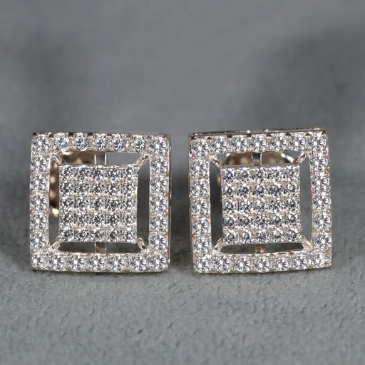 14KT White Gold With Lab Created Round Cut Diamond Earring For Your Partner Luxury Diamond Jewelry Gift