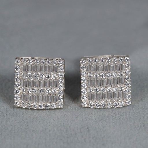 Best selling 14 kt White Gold Lab Created Diamond Earring For Birthday Gift in vvs clarity
