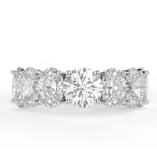  Round Cut Diamond 7 Stone Eternity Wedding Band For Women