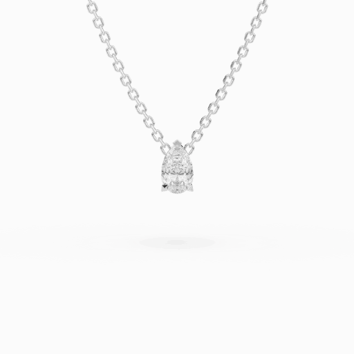 2 Ct Pear Shaped Prong Set Solitaire Lab Diamond Pendant In White Gold