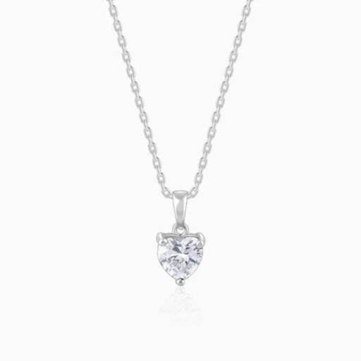 2 Carat Heart Shaped Prong Set Solitaire Lab Diamond Pendant In White Gold