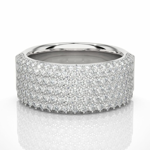  7 Row Pave Set Lab Diamond Band