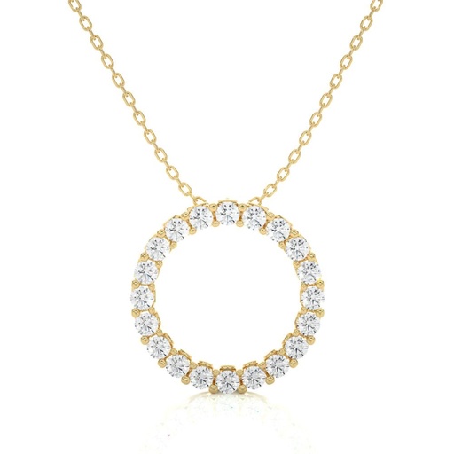 Round Diamond Eternity Circle Diamond Pendant For Women